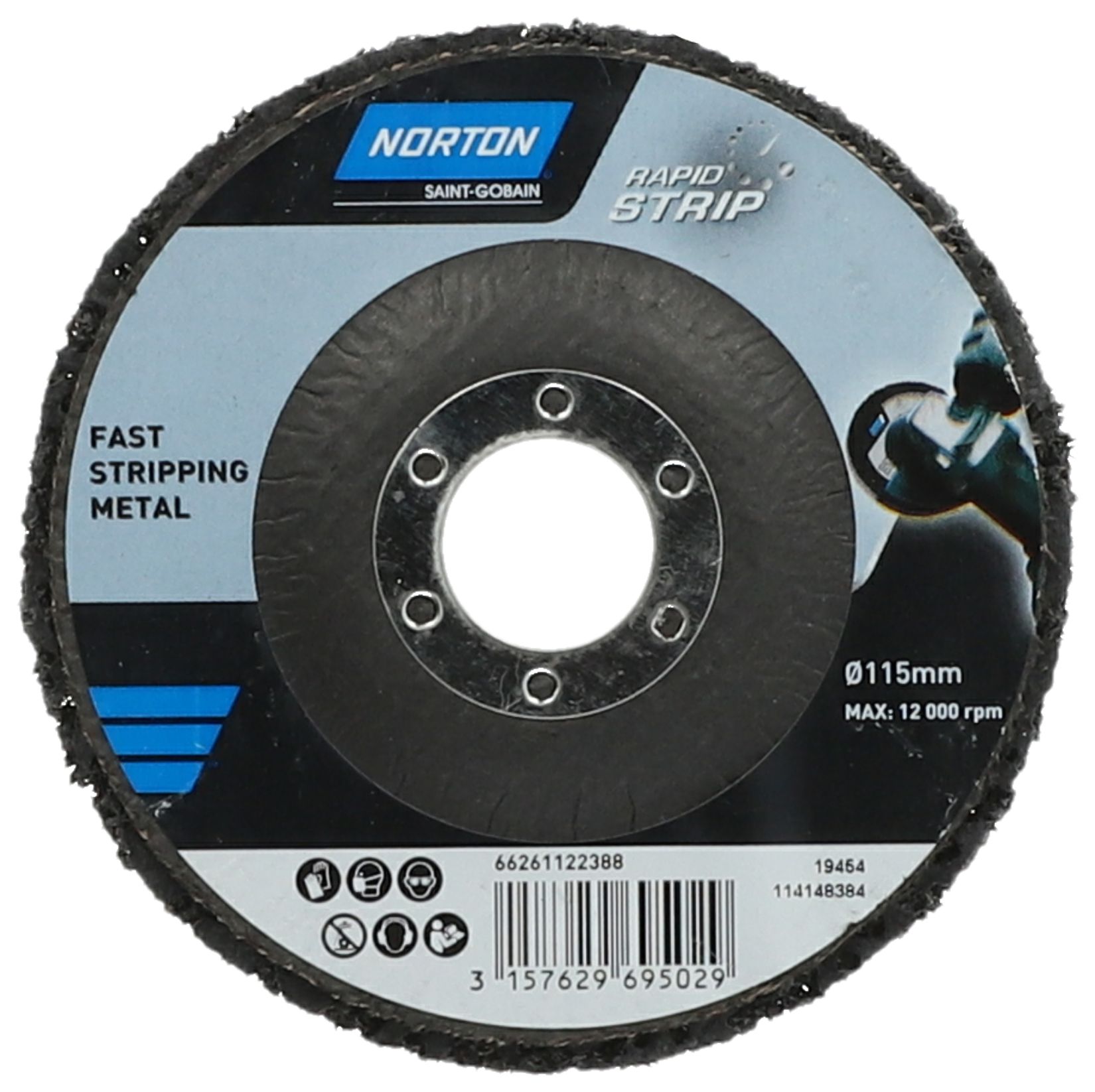 Norton Rapid Strip Non Woven Sanding Disc for Metal - 115mm