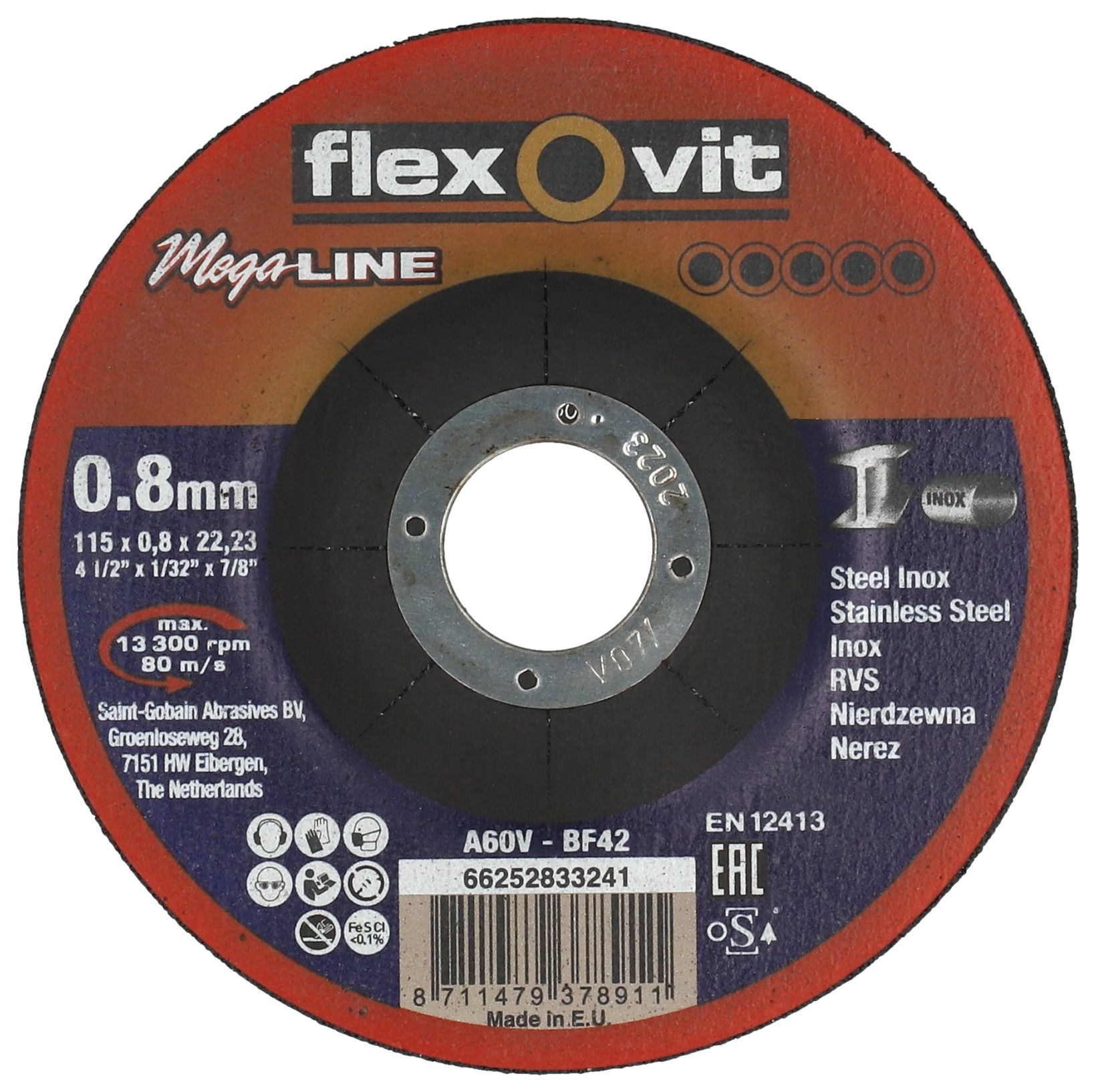 Image of Flexovit Extra Thin 0.8mm Cutting Discs - 115mm Pack of 5