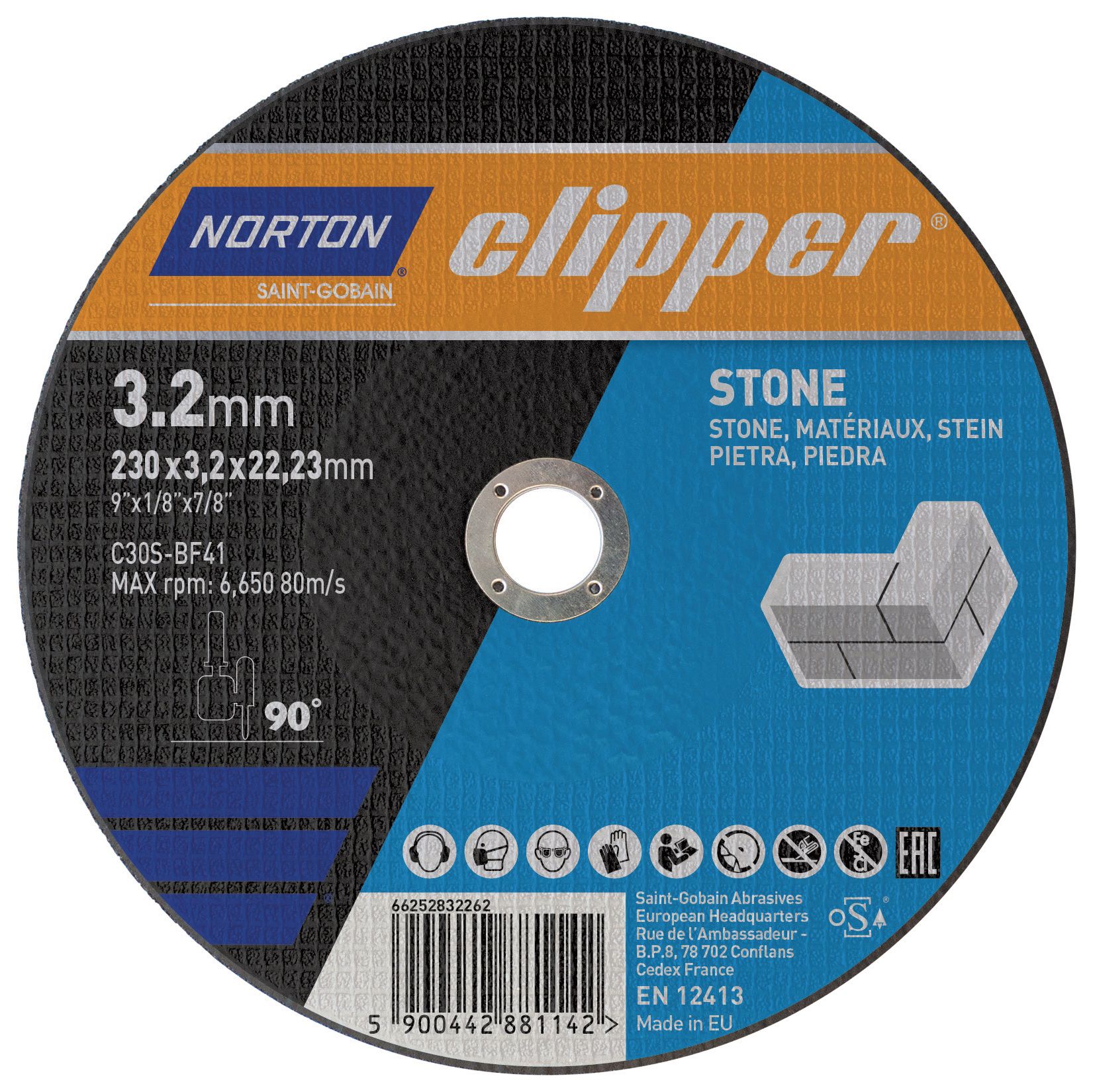 Image of Norton Clipper Stone Cutting Disc - 230mm