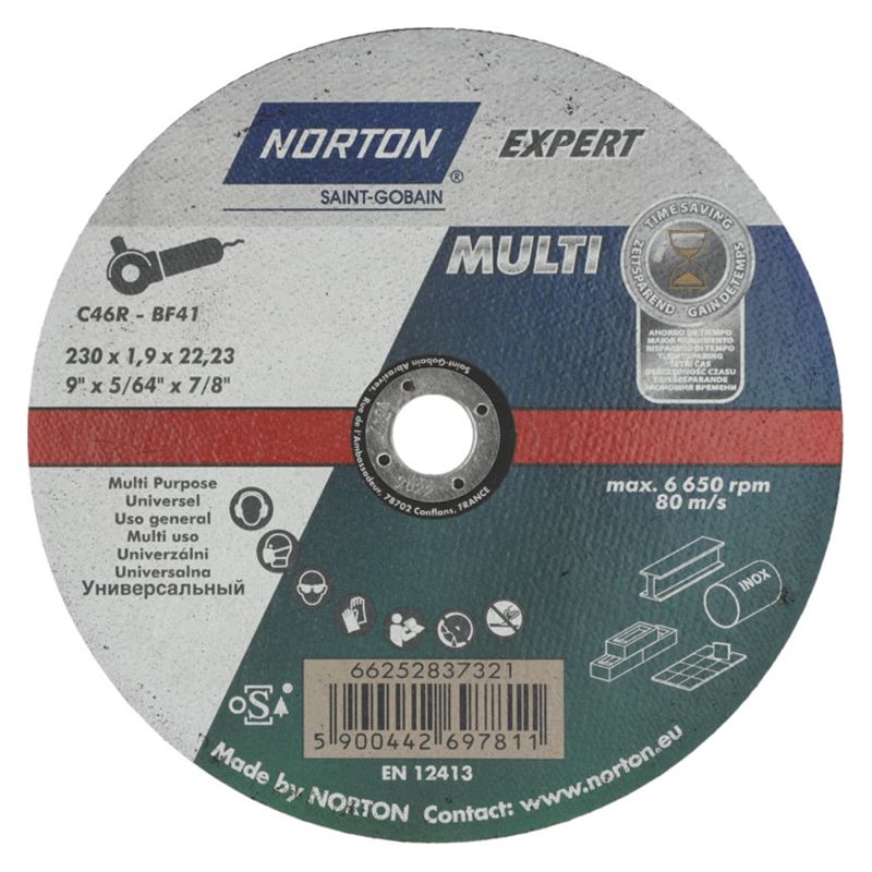 Image of Norton Expert Multi Purpose Cutting Disc - 230 x 22.23mm