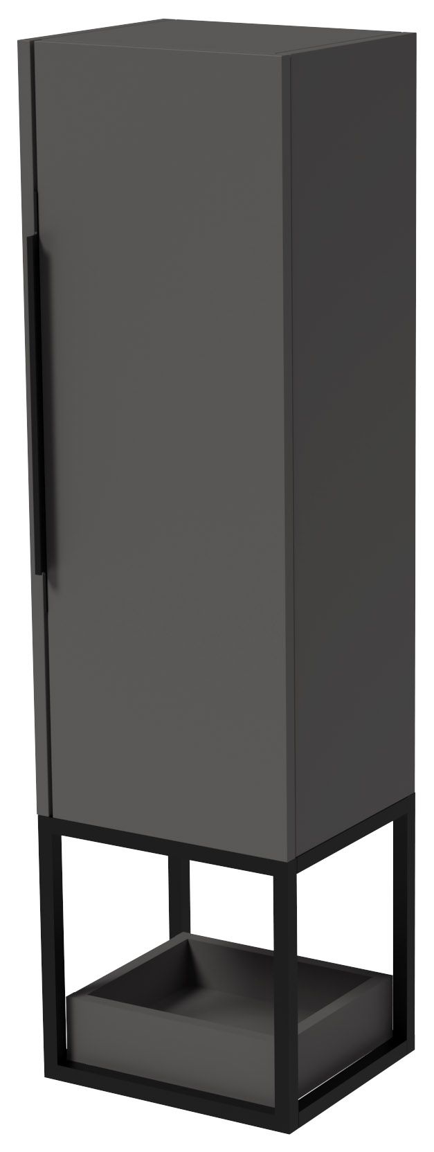 Wickes Rimini Onyx Grey Black Frame Tower Unit - 1250 x 350mm