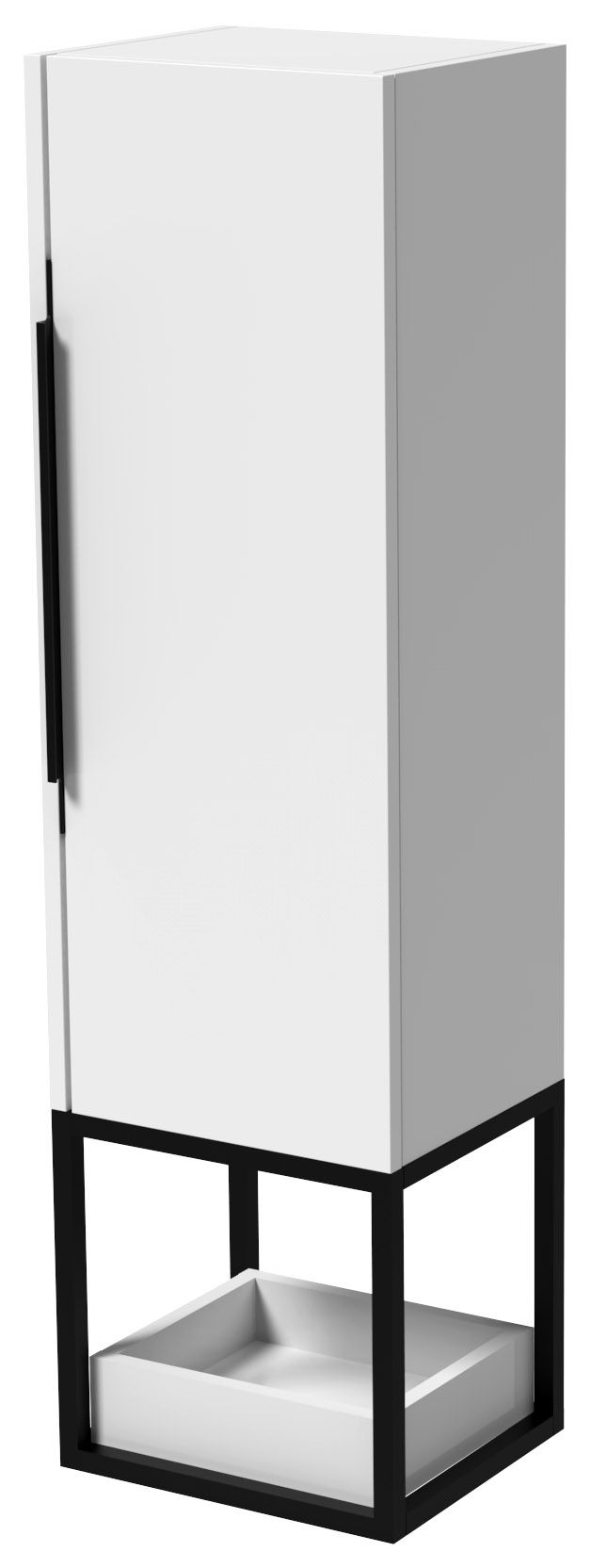 Wickes Rimini Matt White Black Frame Tower Unit - 1250 x 350mm