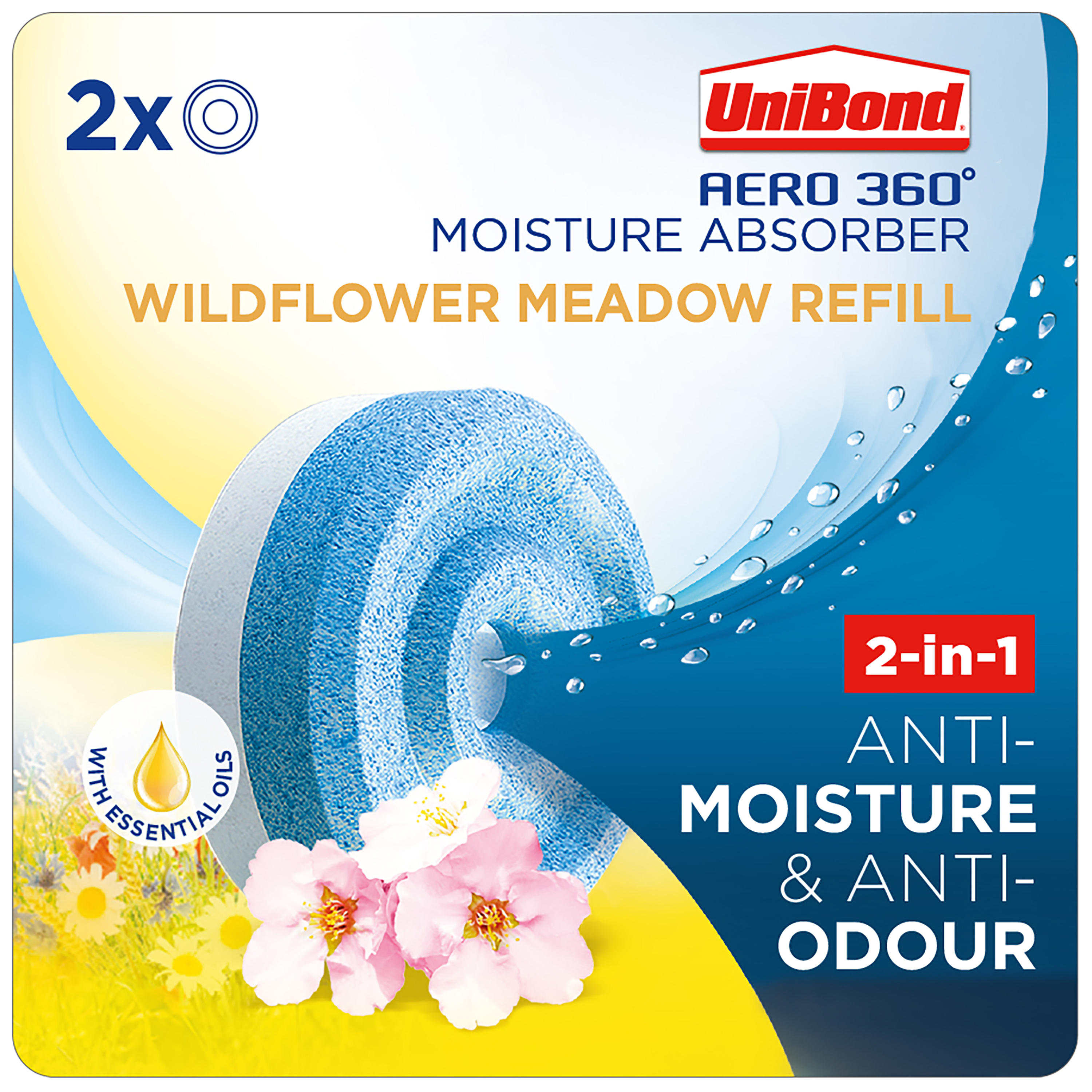 UniBond Aero 360 Wildflower Meadow Scented Refill - 2 x 450g