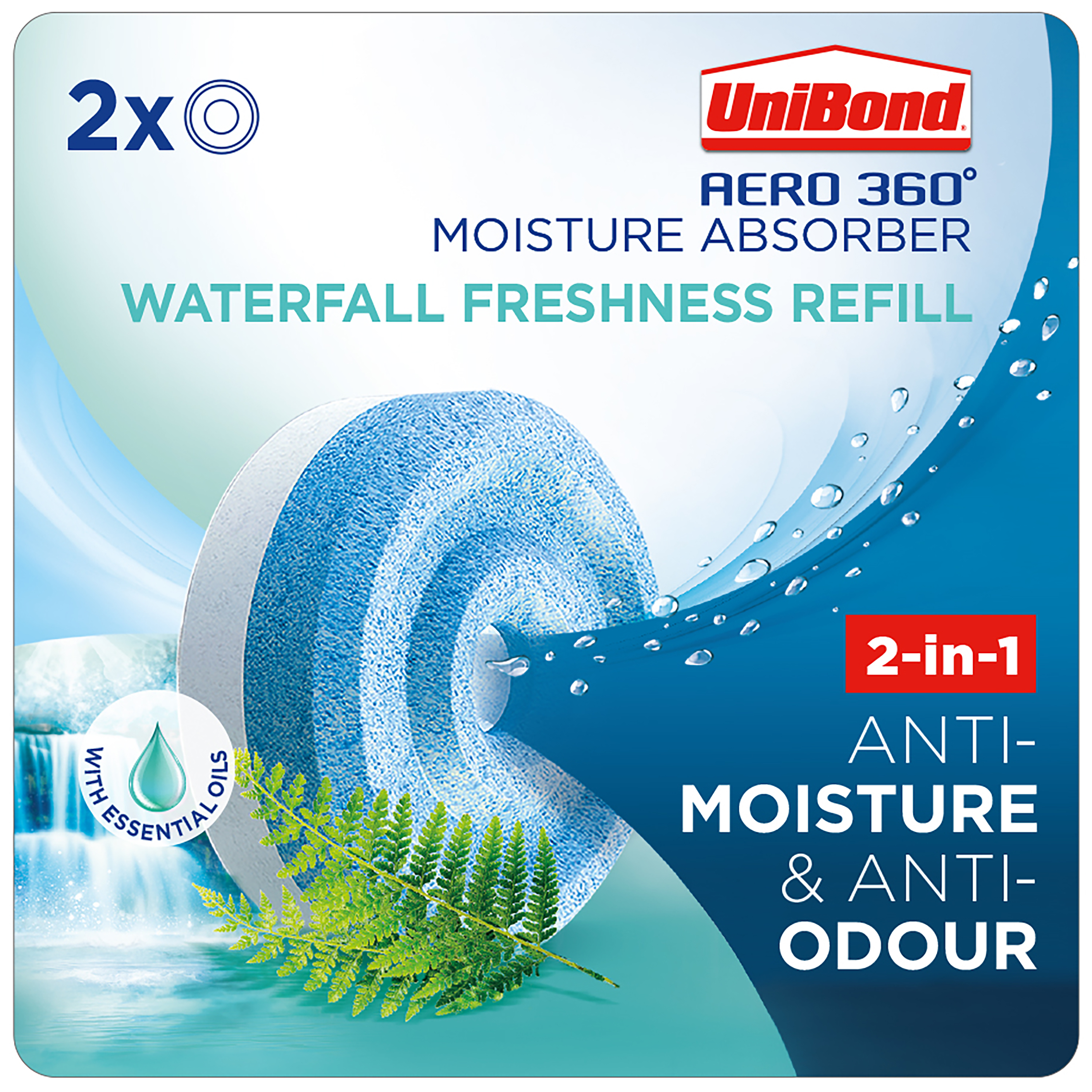 UniBond Aero 360 Waterfall Scented Refill - 2 x 450g