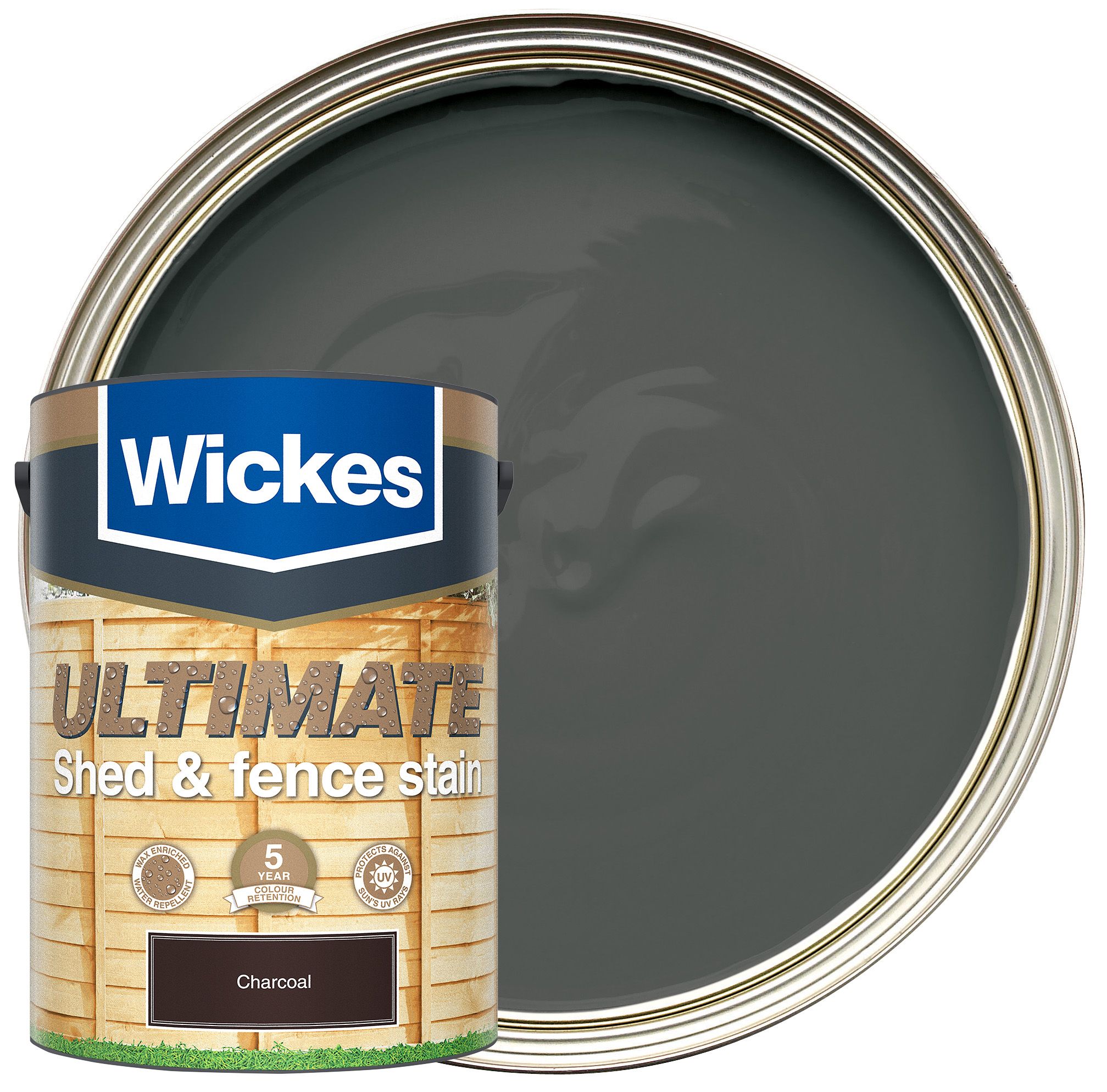 Image of Wickes Ultimate Shed & Fence Stain - Charcoal - 5L