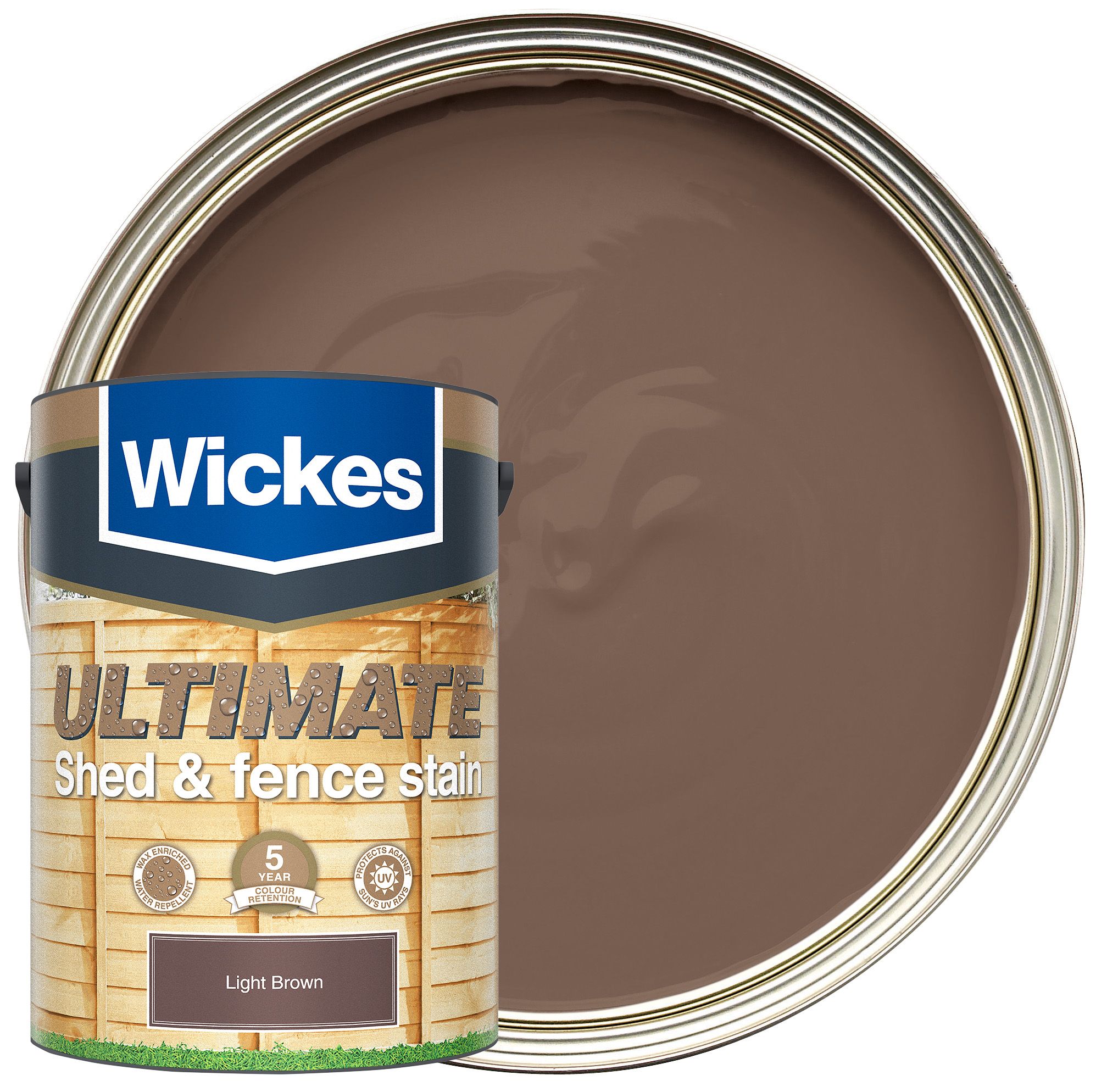 Image of Wickes Ultimate Shed & Fence Stain - Light Brown - 5L