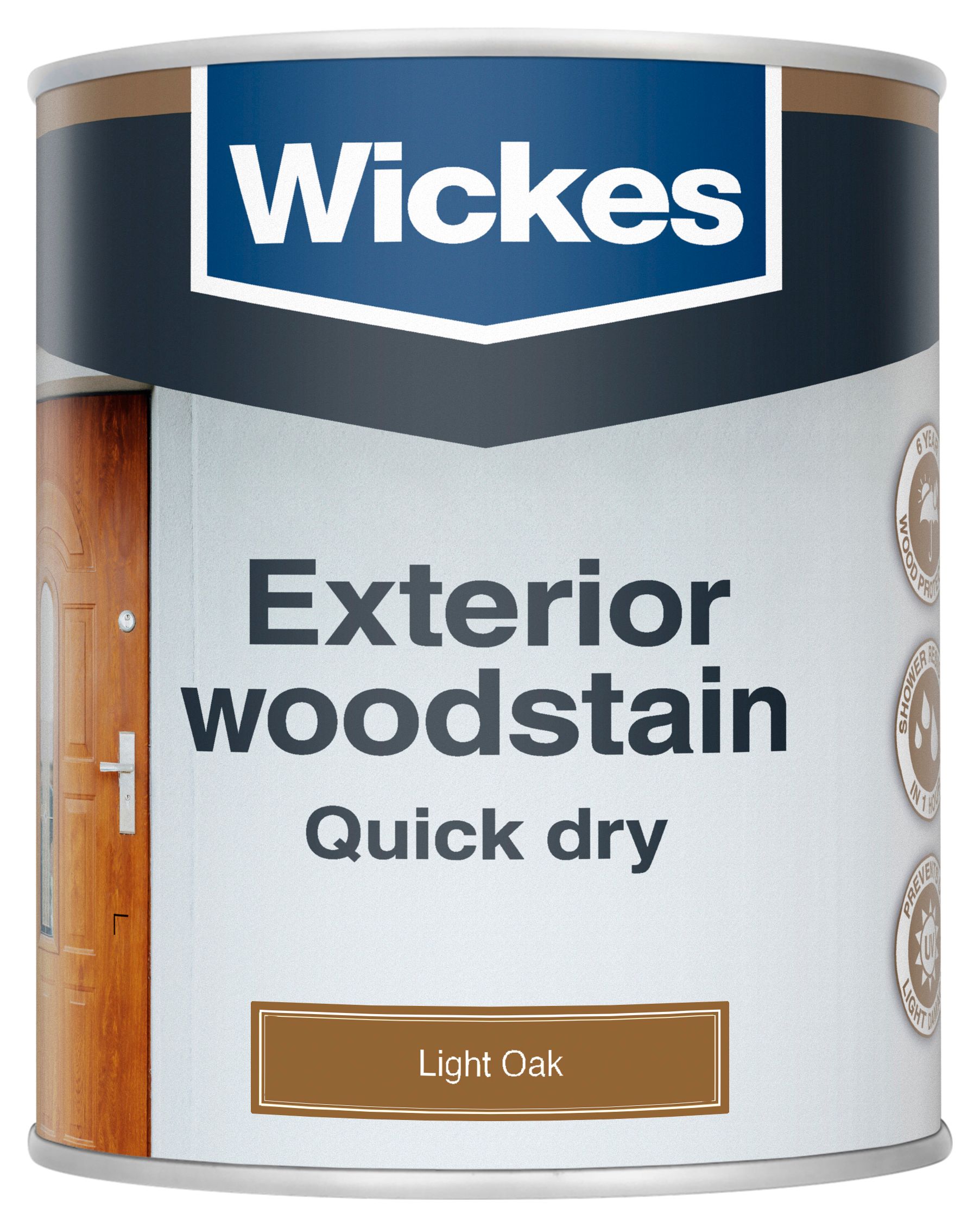 Wickes Exterior Quick Dry Woodstain - Light Oak - 750ml