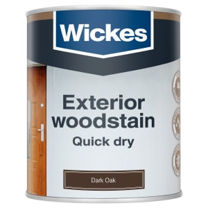 Wickes Exterior Quick Dry Woodstain - Dark Oak - 750ml
