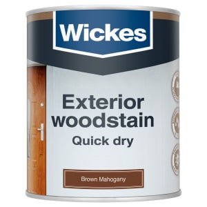 Wickes Exterior Quick Dry Woodstain - Brown Mahogany - 750ml