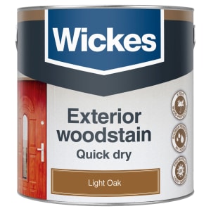 Wickes Exterior Quick Dry Woodstain - Light Oak - 2.5L