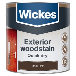 Wickes Exterior Quick Dry Woodstain - Dark Oak - 2.5L