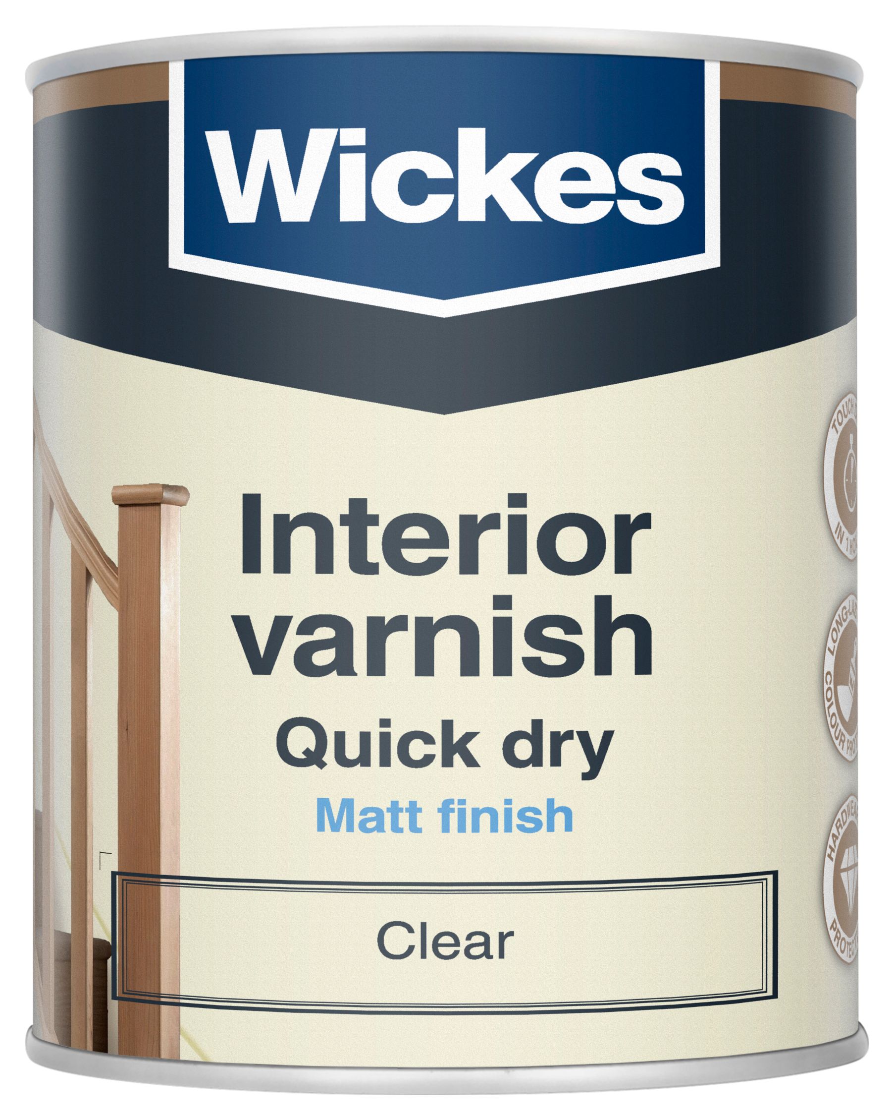 Image of Wickes Quick Dry Interior Varnish - Clear Matt - 750ml