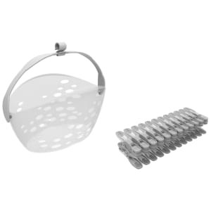 RotaSpin Gentle Grip Washing Line Pegs & Basket - Pack of 24