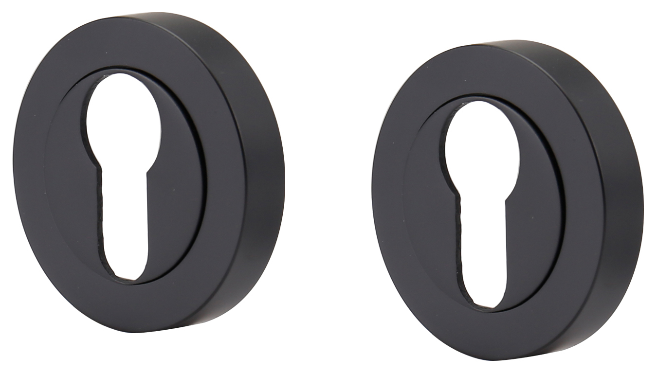 Euro Escutcheon Black - 51mm