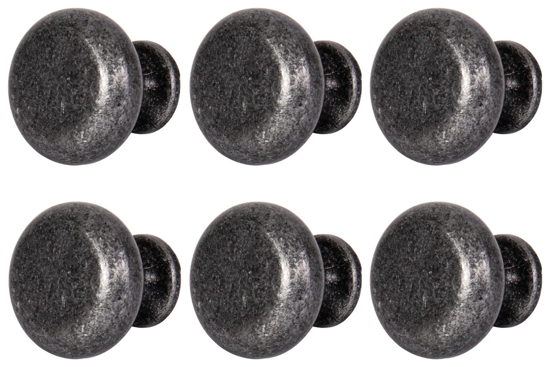Image of Circle Cabinet Knob Antique Steel 30mm - Pack of 6