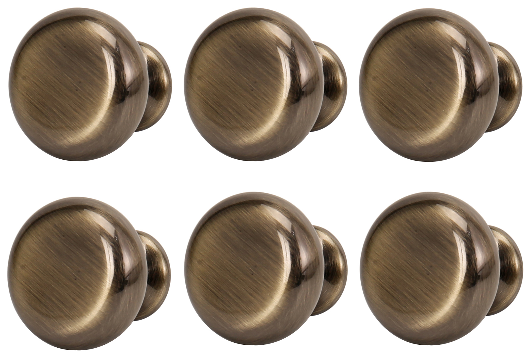 Image of Circle Cabinet Knob Antique Brass 30mm - Pack of 6