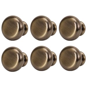 Circle Cabinet Knob Antique Brass 30mm - Pack of 6