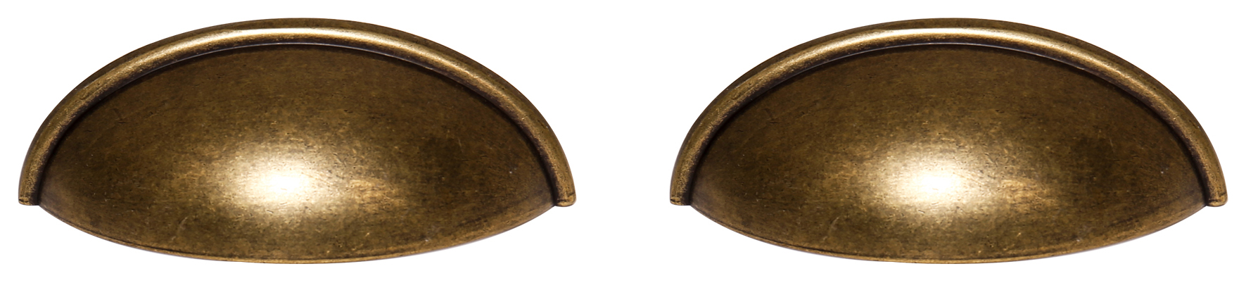 Image of Cup Cabinet Handle Antique Brass 80mm - Pack of 2