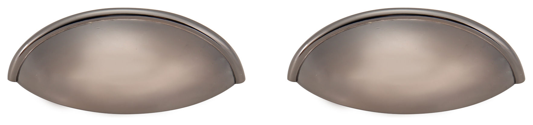 Image of Cup Cabinet Handle Black Nickel 80mm - Pack of 2