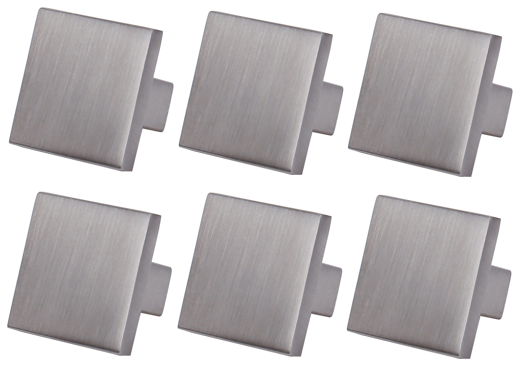 Image of Square Cabinet Knob Nickel 30mm - Pack of 6