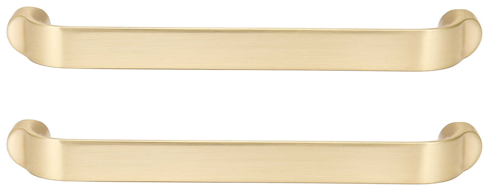 Image of Straight Cabinet Handle Satin Brass 140mm - Pack of 2