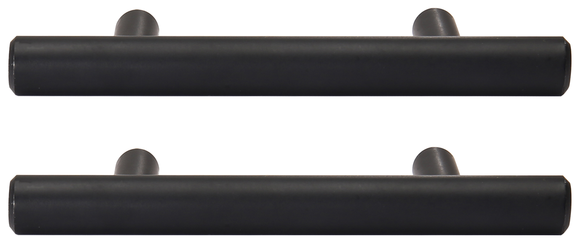 Image of T Bar Cabinet Handle Black 115mm - Pack of 2