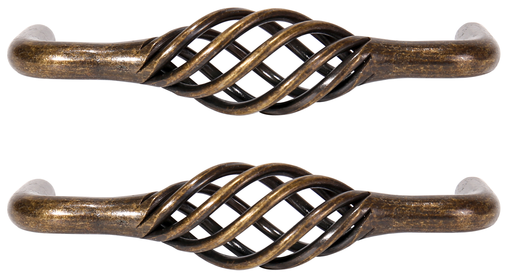 Birdcage Cabinet Handle Antique Brass 105mm - Pack of 2