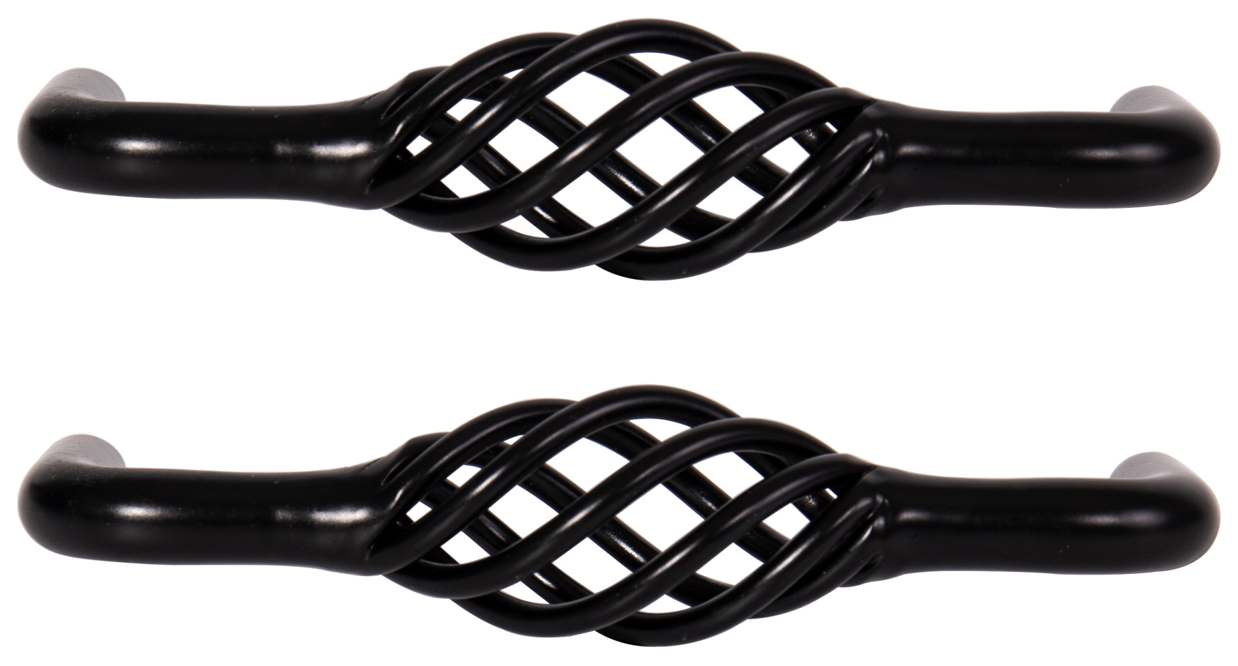 Image of Birdcage Cabinet Handle Black 105mm - Pack of 2