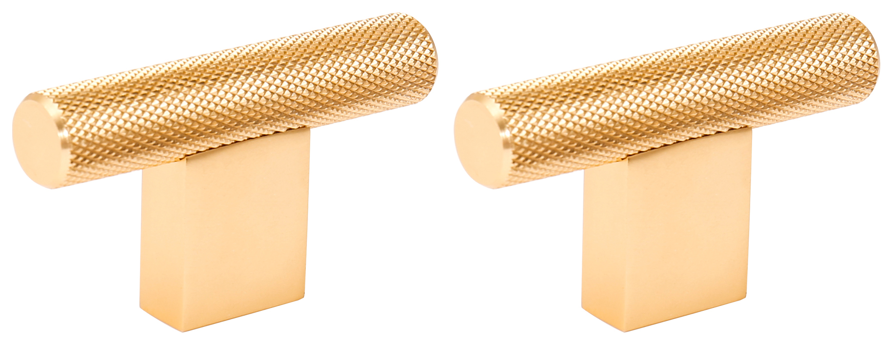 T Bar Cabinet Knob Polished Brass 60mm - Pack of 2