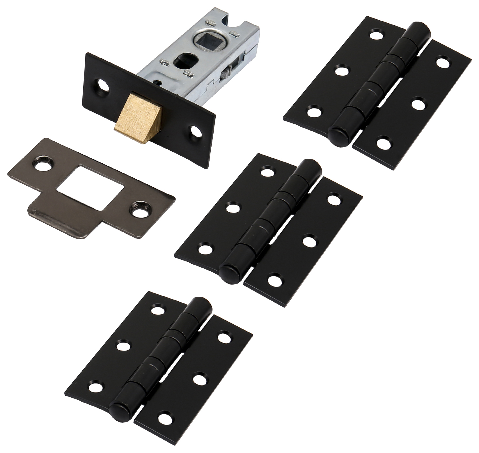 Heavy Duty Hinge & Latch Pack - Black