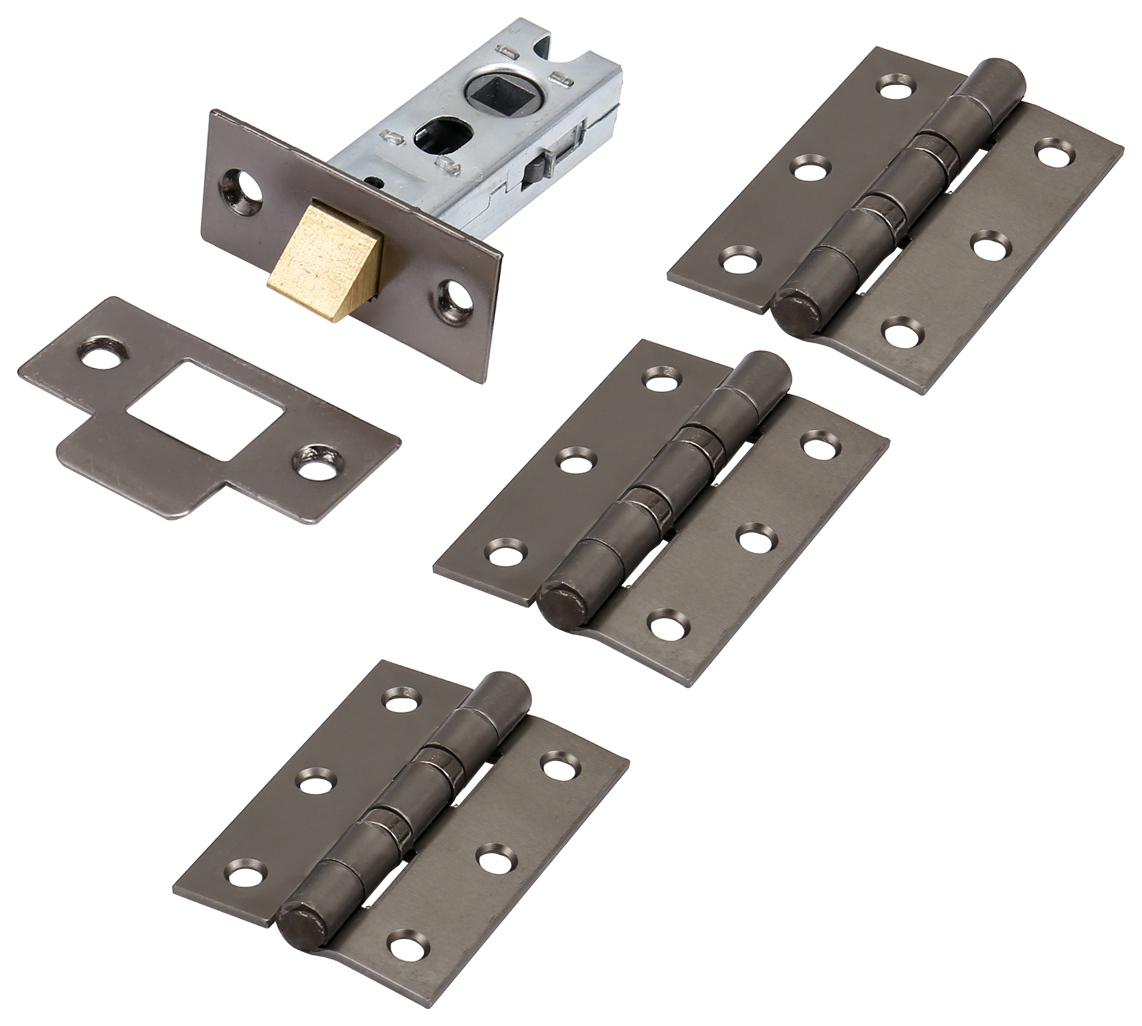 Wickes Heavy Duty Hinge & Latch Pack - Black Nickel