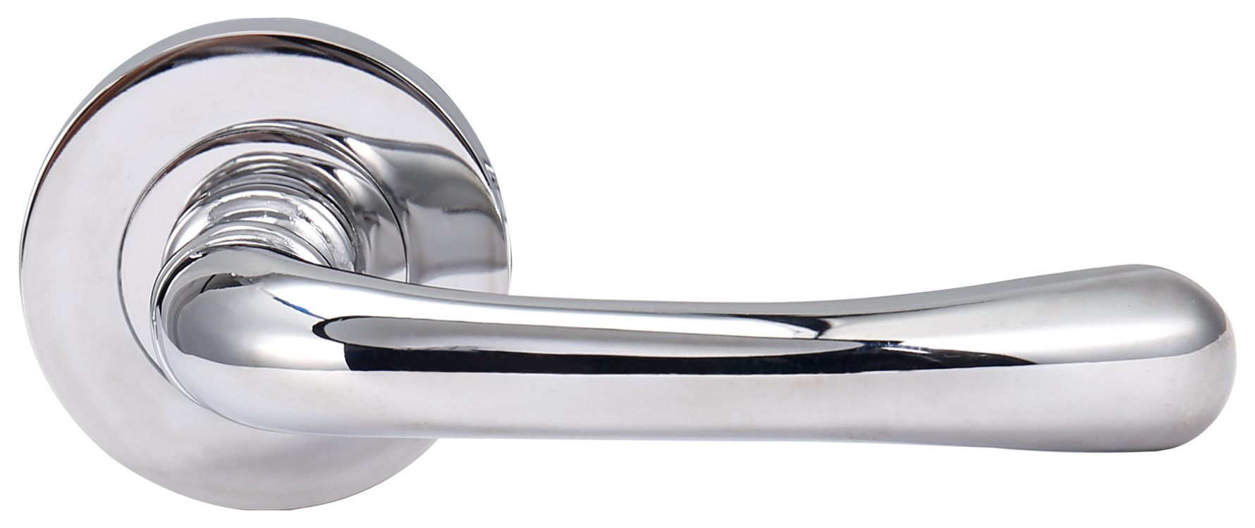 Image of Vienna Polished Chrome Round Rose Door Handle - 1 Pair