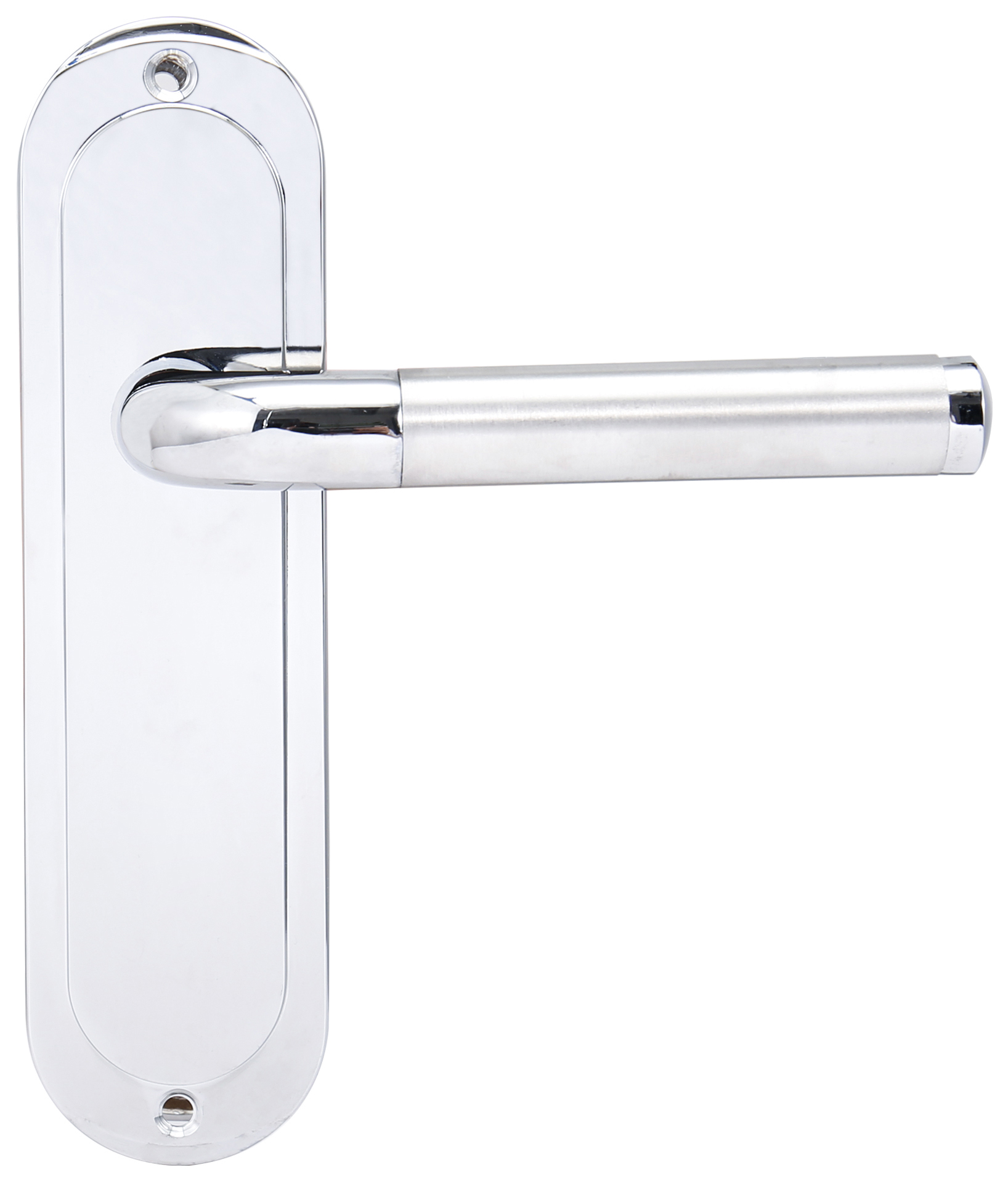 Image of Madrid Polished Chrome & Satin Nickel Latch Door Handle - 1 Pair