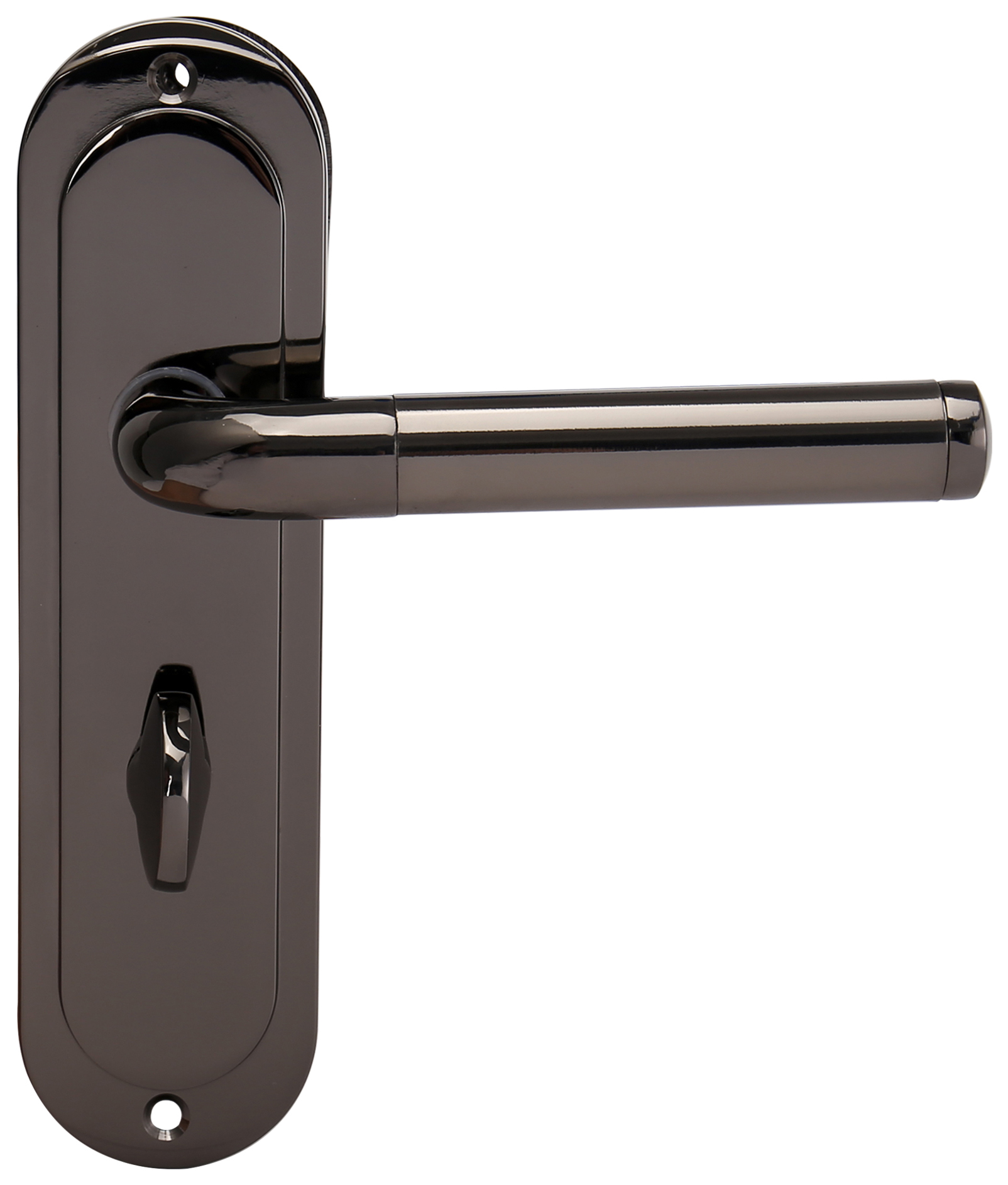 Image of Madrid Black Nickel Bathroom Door Handle - 1 Pair