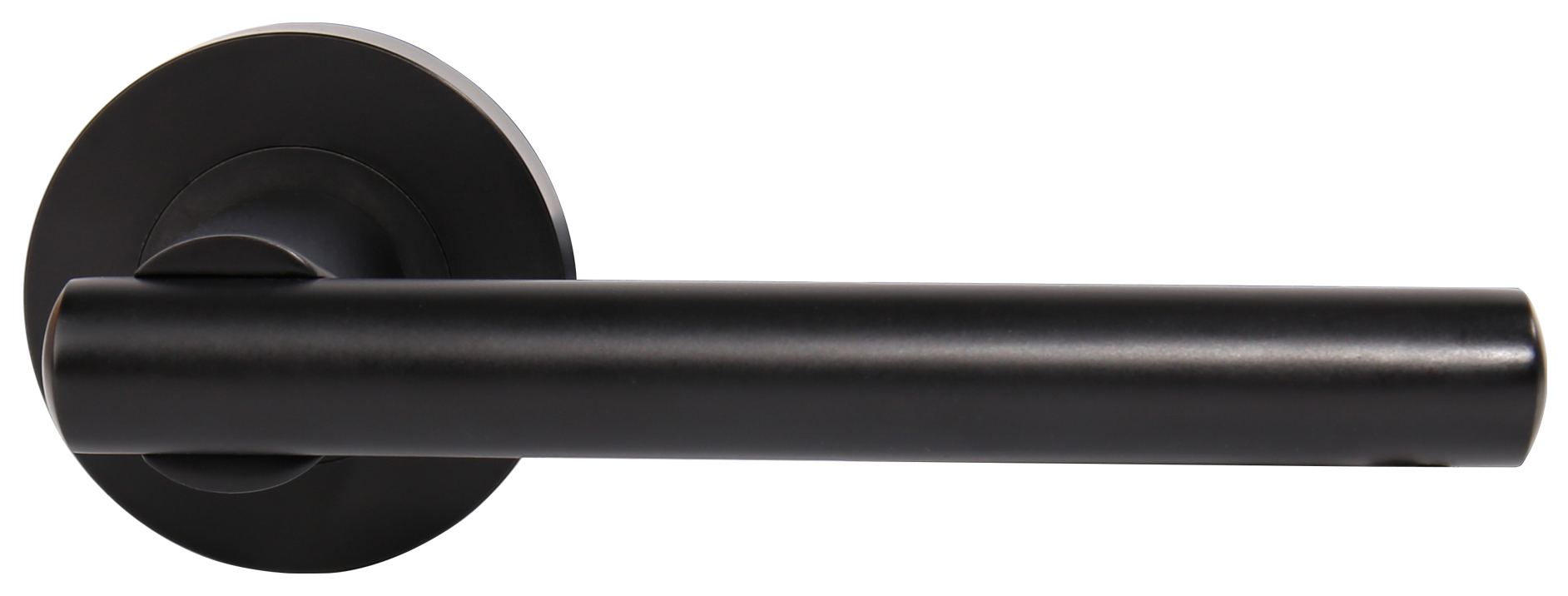 Berlin Matt Black Round Rose Door Handle - 1 Pair