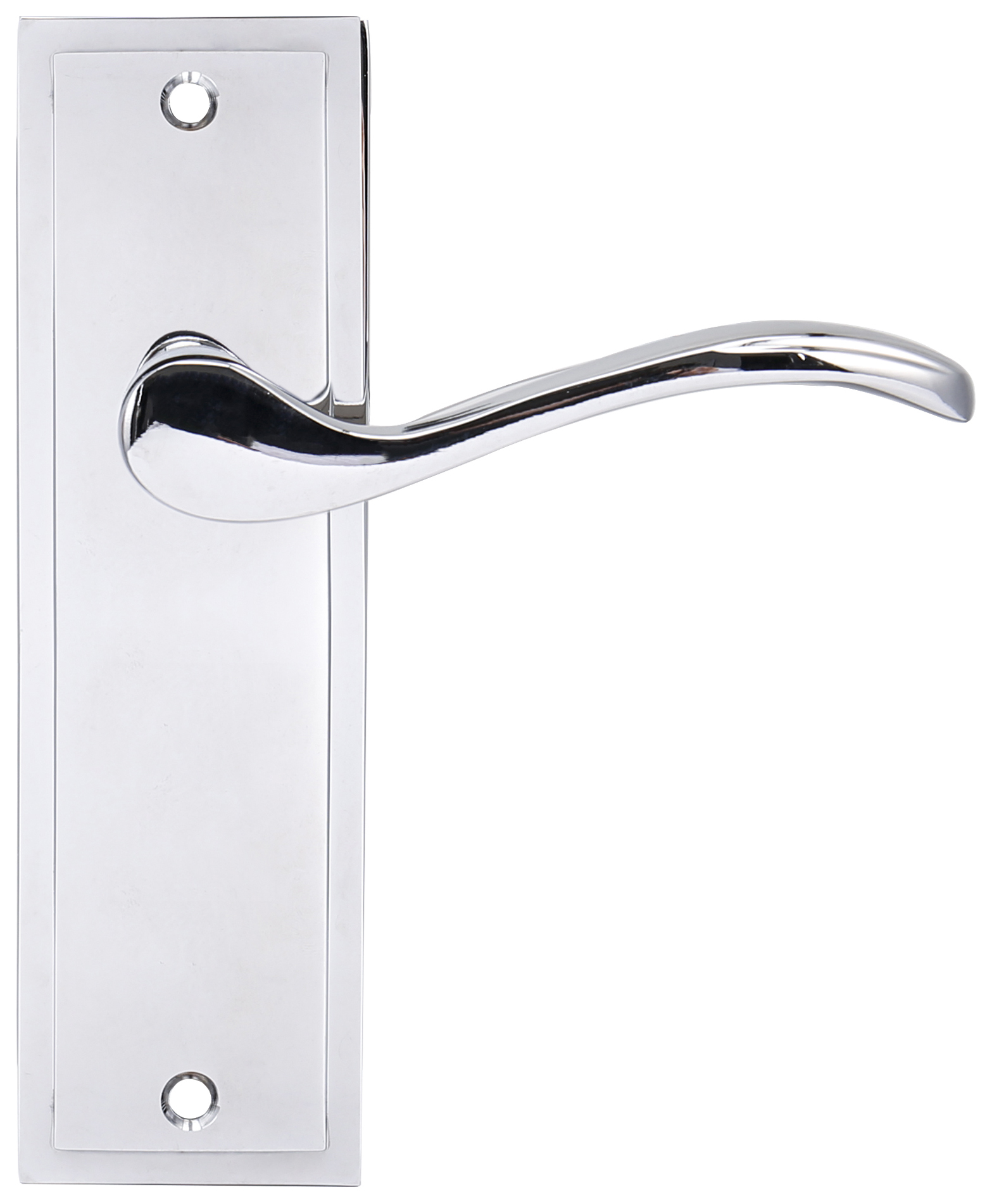 Image of Lisbon Polished Chrome Latch Door Handle - 1 Pair