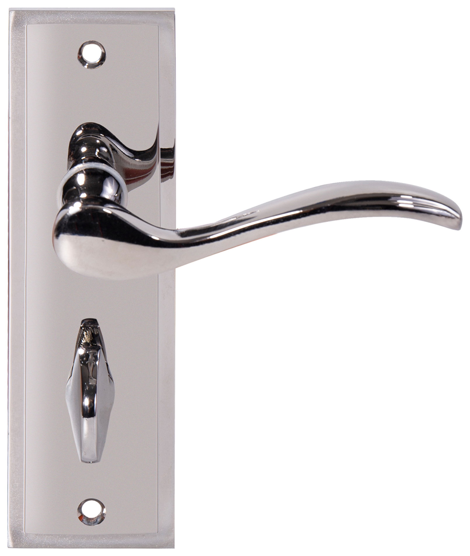 Image of Lisbon Polished Chrome Bathroom Door Handle - 1 Pair