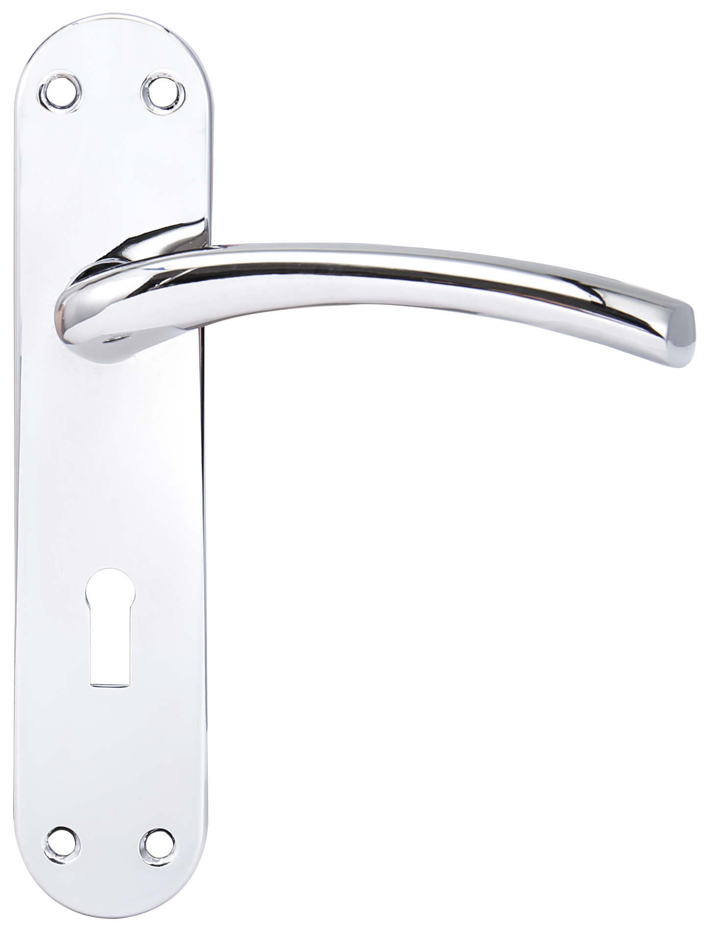 Image of Oslo Polished Chrome Lock Door Handle - 1 Pair