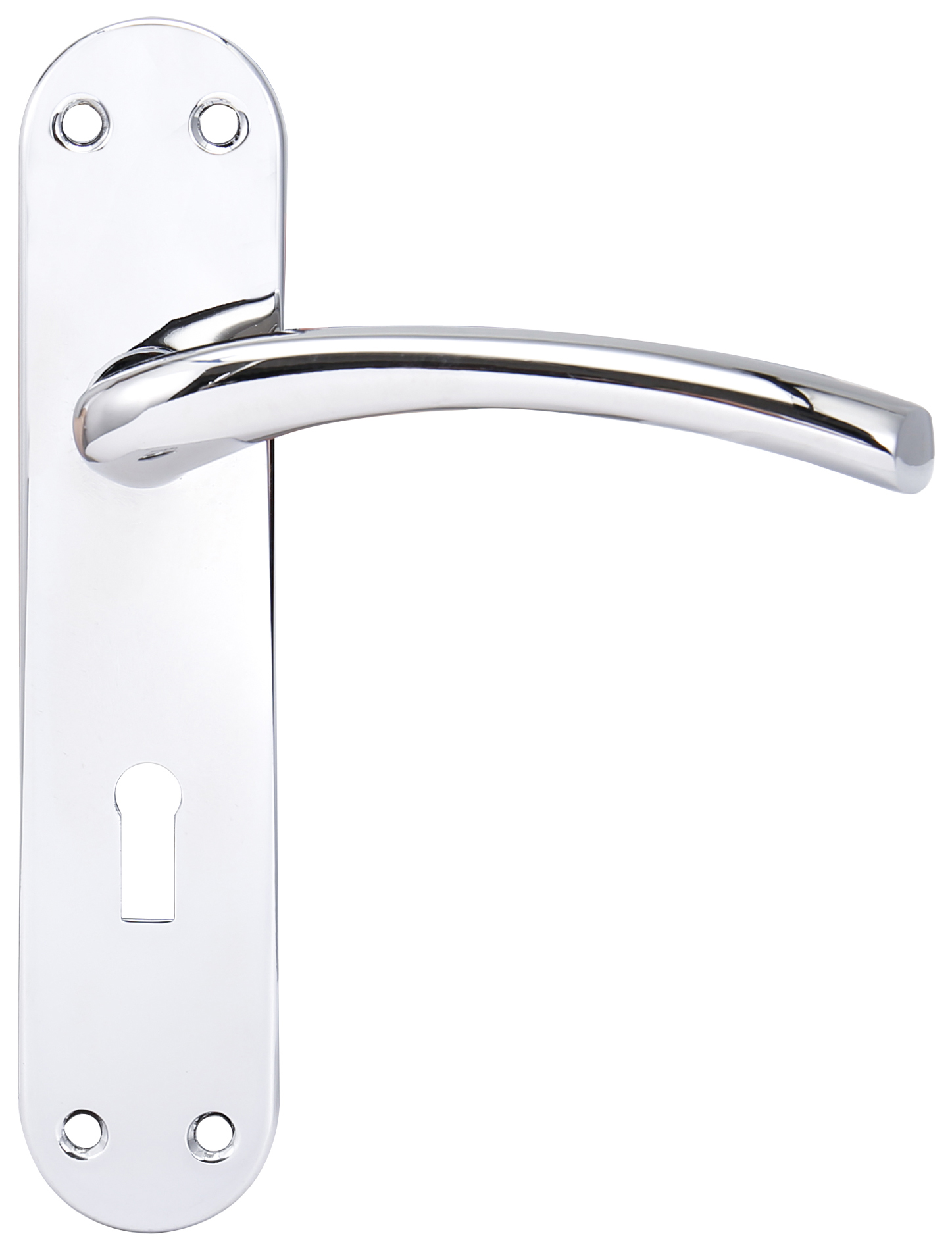 Oslo Polished Chrome Lock Door Handle - 1 Pair