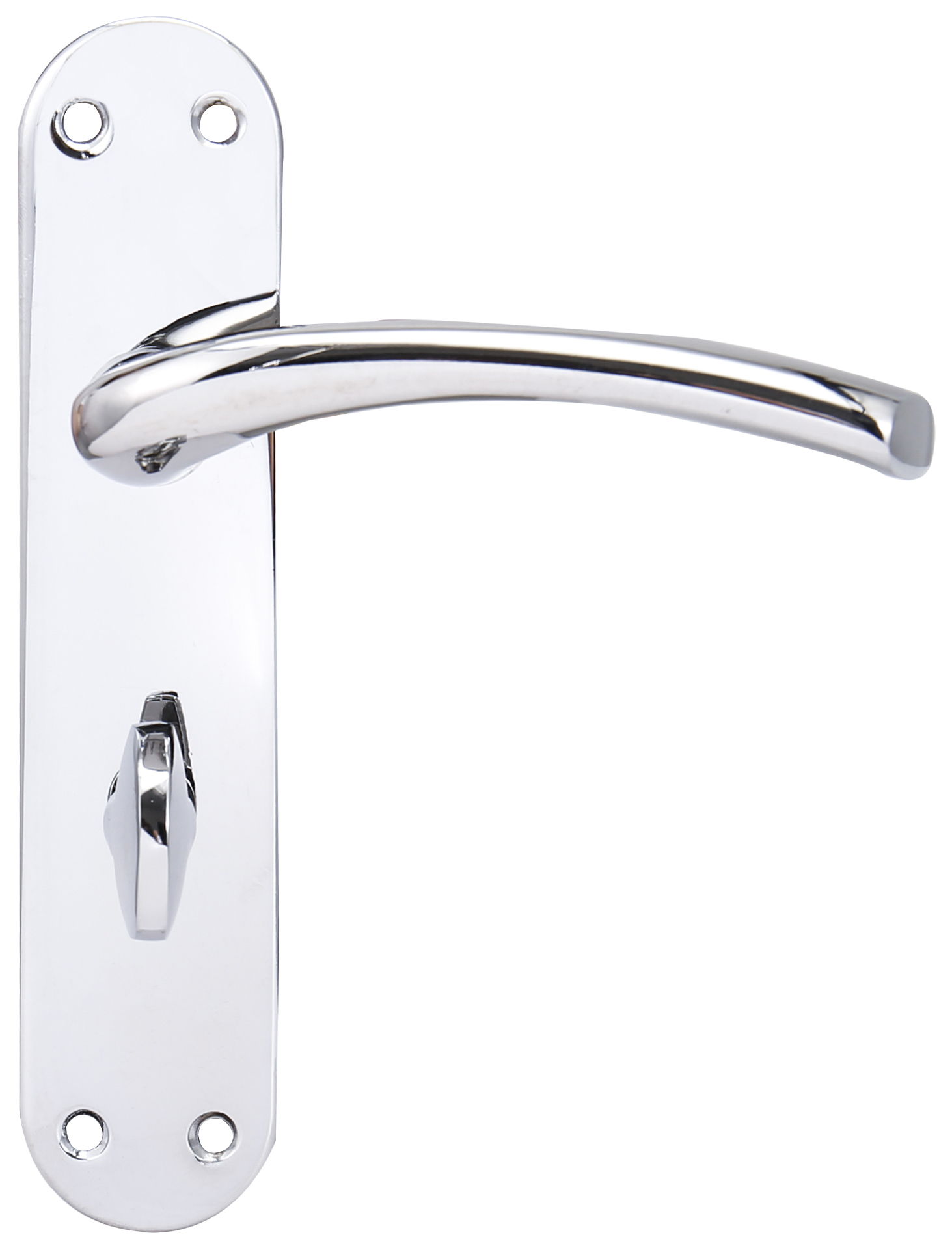 Image of Oslo Polished Chrome Bathroom Door Handle - 1 Pair