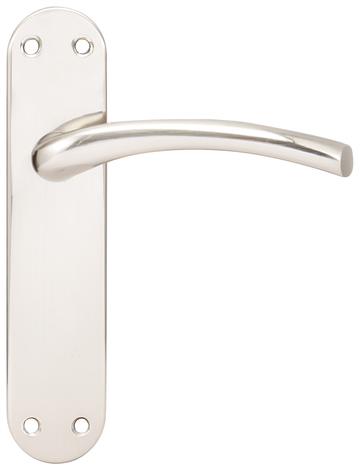 Image of Oslo Satin Nickel Latch Door Handle - 1 Pair