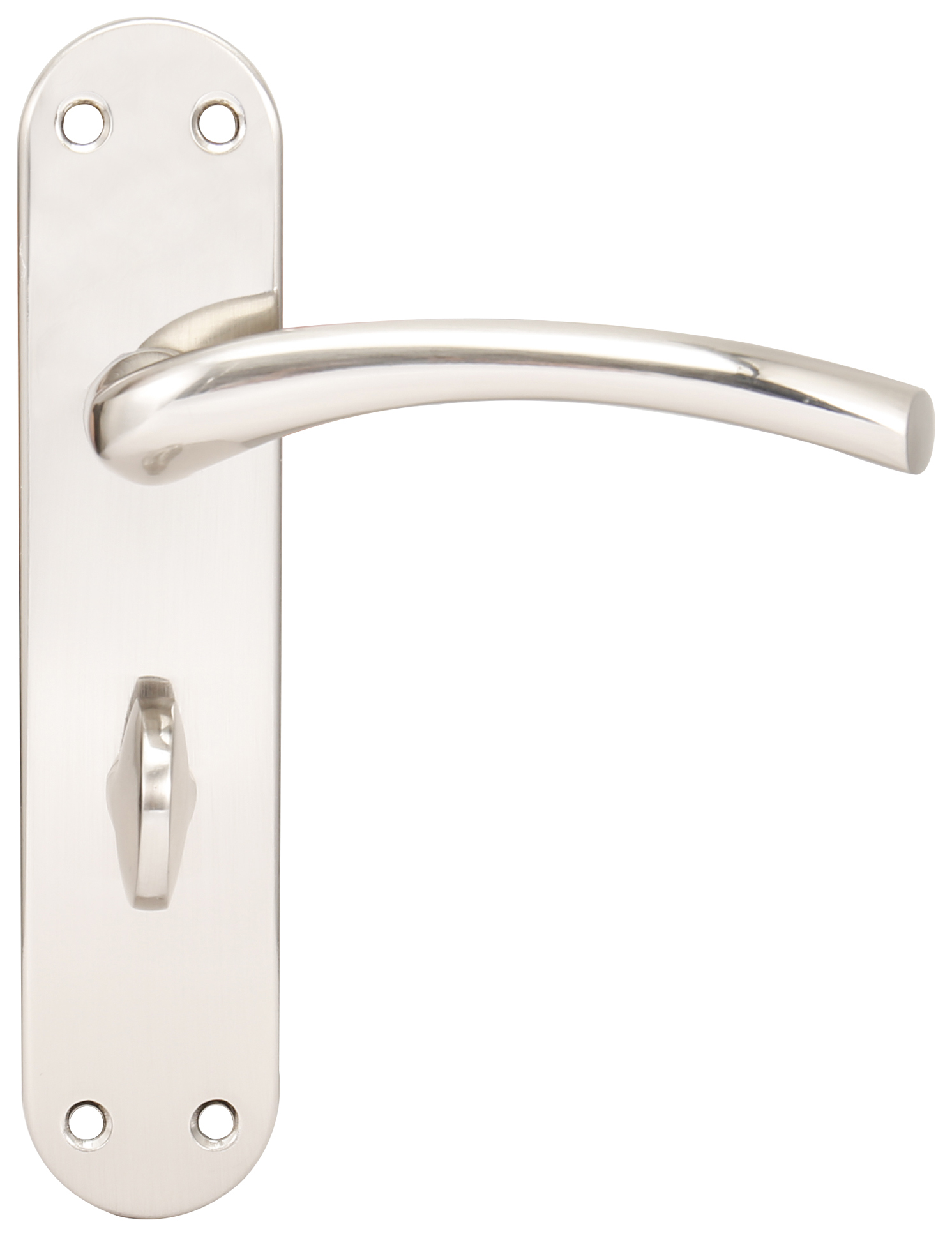 Image of Oslo Satin Nickel Bathroom Door Handle - 1 Pair