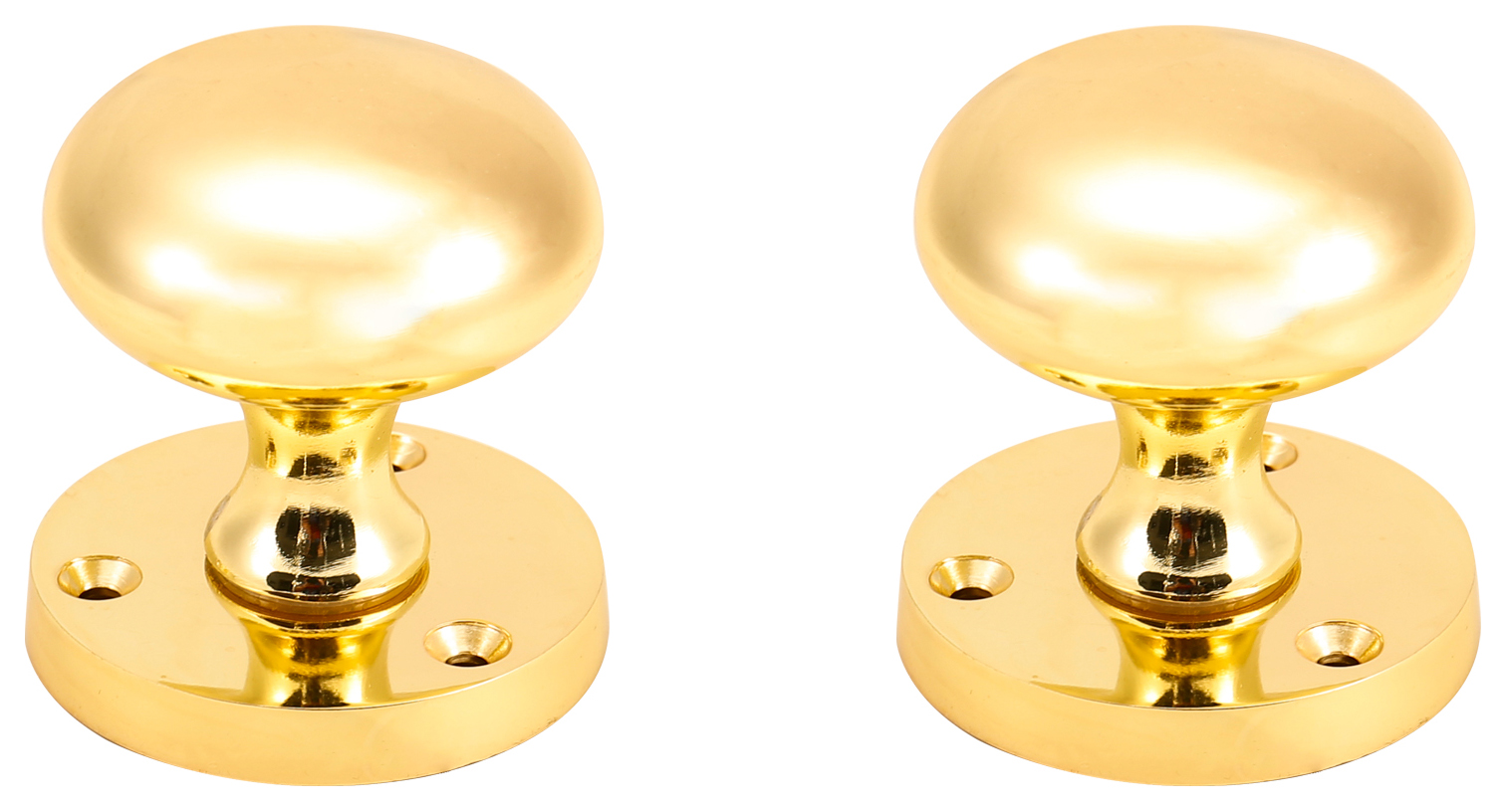 Image of Victorian Mortice Door Knob Polished Brass - 1 Pair