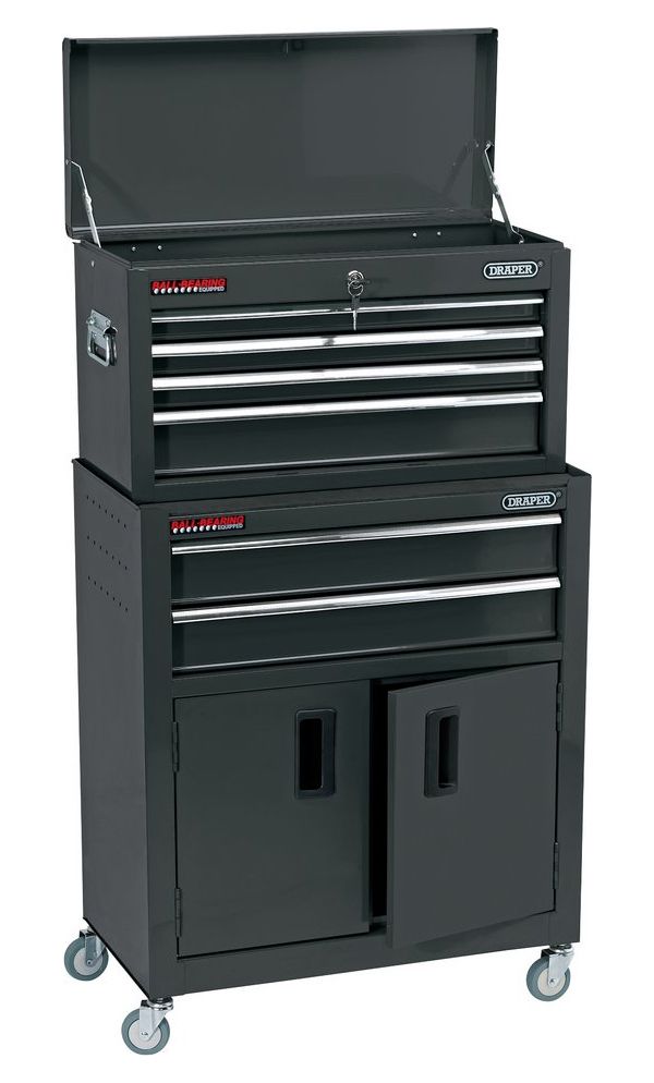 Draper RCTC6/BK 24in Combined Roller Cabinet and Tool Chest with 6 Drawers