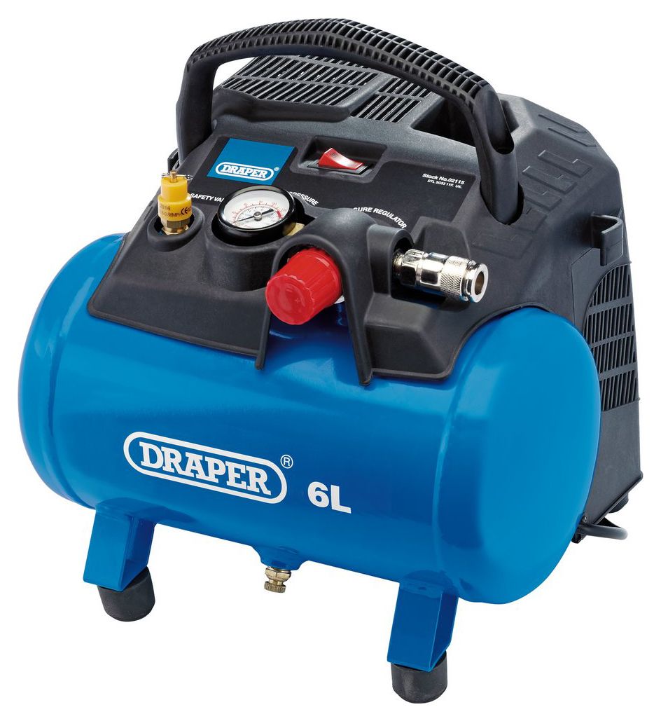 Image of Draper DA6/180 1.5hp 6L Oil Free Compressor - 1.2 kw