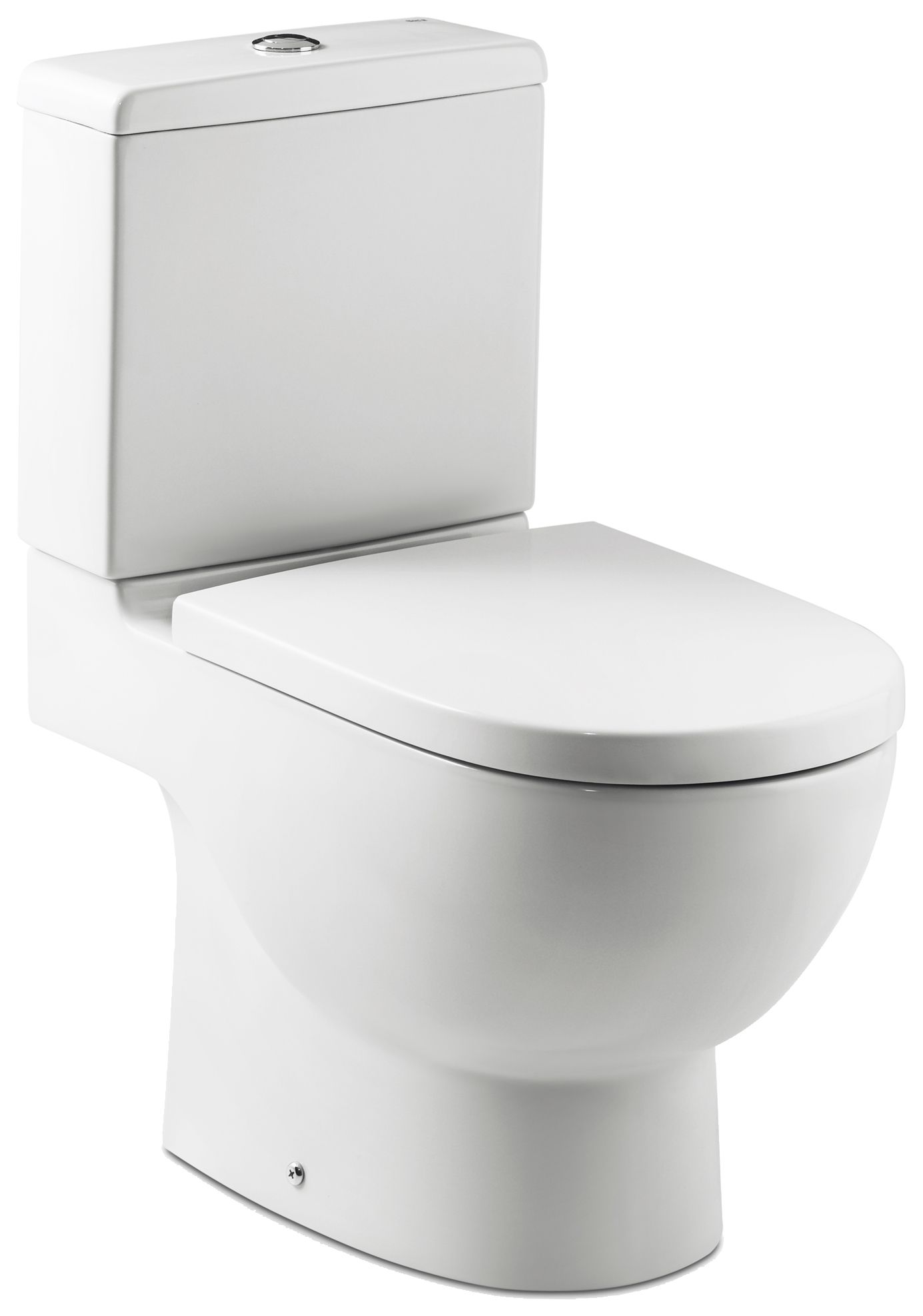 Image of Meridian Easy Clean Close Coupled Open Back Toilet Pan, Cistern & Soft Close Seat
