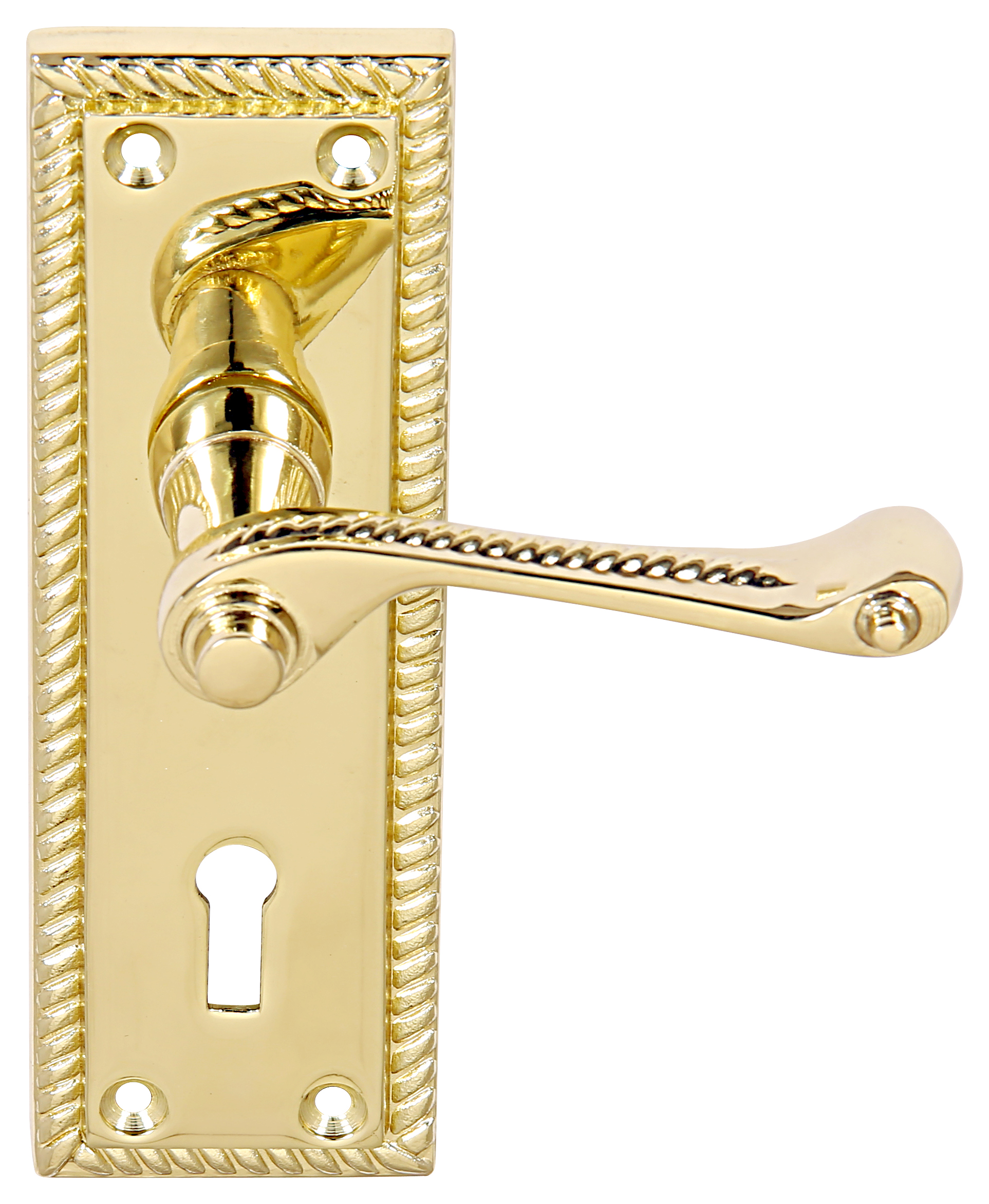 Cheshire Georgian Brass Lock Door Handle - 1 Pair