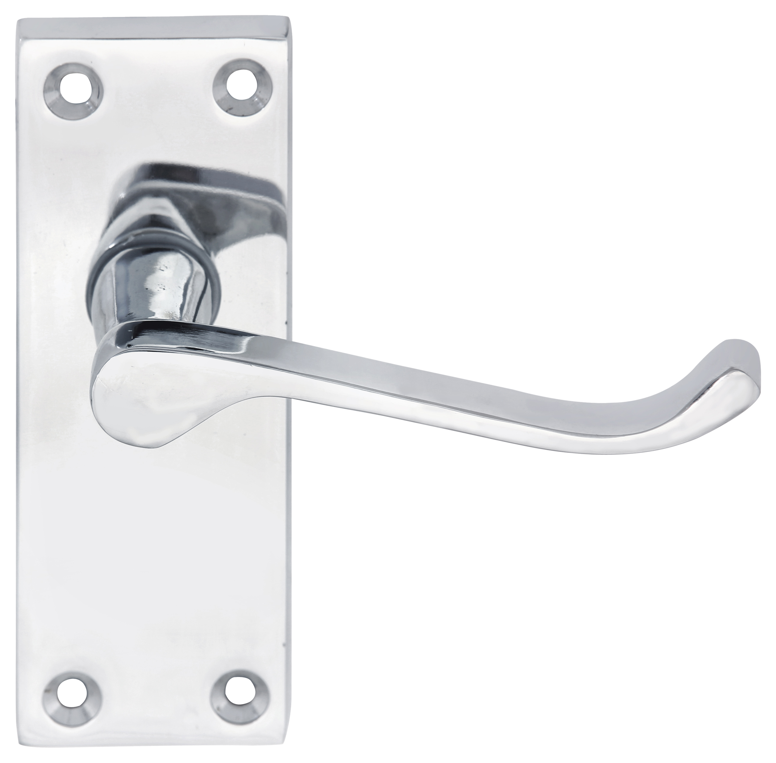 Victorian Scroll Chrome Latch Door Handle - 3 Pairs