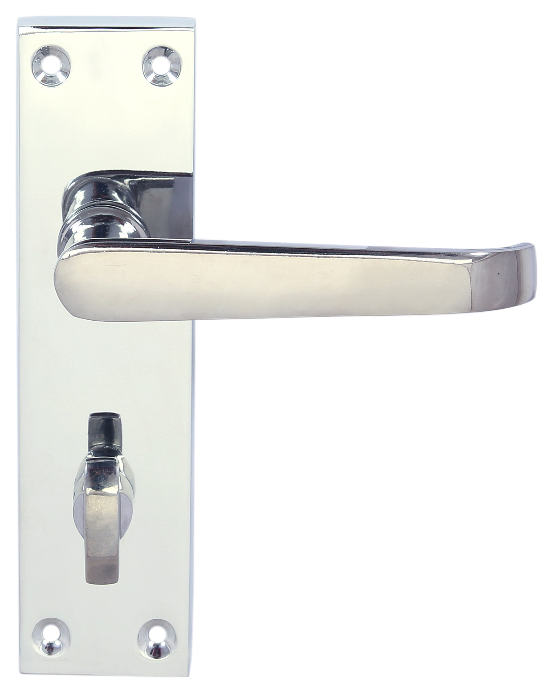 Image of Victorian Straight Chrome Bathroom Door Handle - 1 Pair