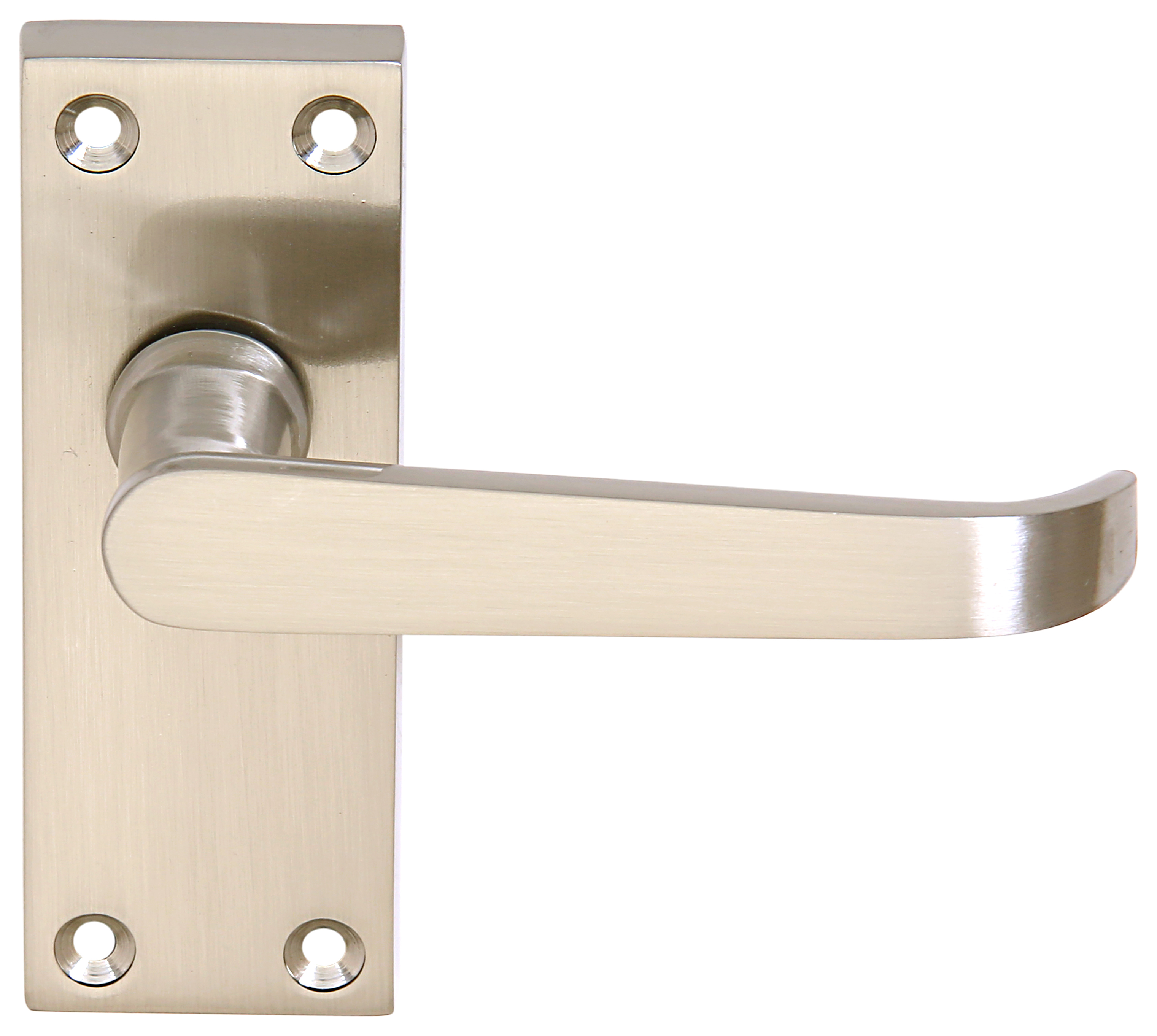 Image of Victorian Straight Satin Nickel Latch Door Handle - 1 Pair